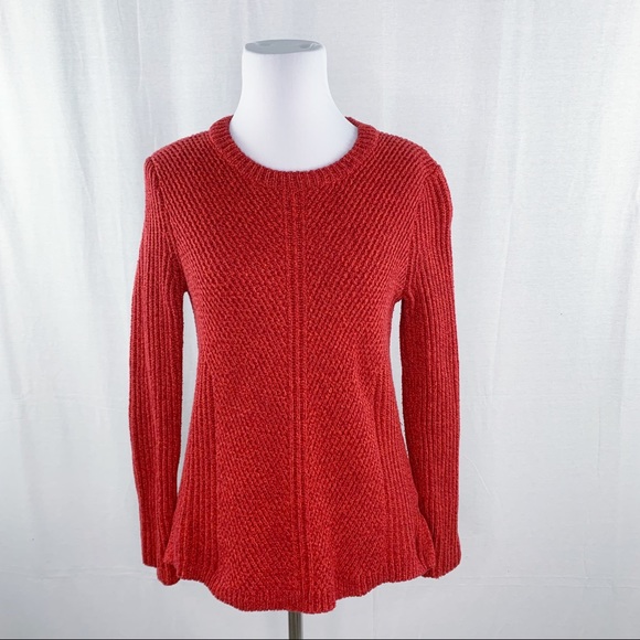 Madewell Sweaters - Madewell hexcomb texture red thick crewneck sweater